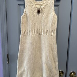 Tronata Elegant Knit Sleeveless Dress in Cream